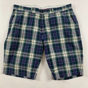 Vintage Polo Ralph Lauren Plaid Shorts Mens 40 Green Blue Tartan Check